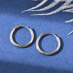 変色しない304ステンレススチール製女性用フープピアス  ステンレス鋼色  14ゲージ  13x1.6mm  ピン：0.7mm&nbsp;EJEW-F280-07B-P
