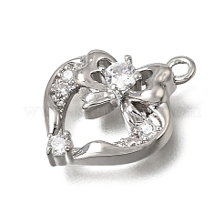 Valentine's Day Brass Micro Pave Clear Cubic Zirconia Pendants&nbsp;KK-A302-04P