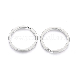 変色しにくい304ステンレススチール製スプリットキーリング  キーホルダー留め金のパーツ  ステンレス鋼色  32x2.5mm  ワイヤー：2mm&nbsp;STAS-I123-23C