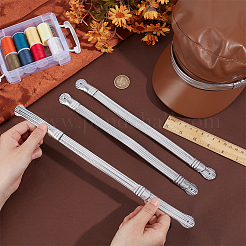 カウボーイハット用PUレザーハットバンド  調節可能な帽子ストラップベルト  銀  285~495x14.5~19.5x7.5mm  穴：2mm&nbsp;DIY-WH0723-028B
