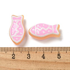 手作りの透明ガラスビーズ  手描きのビーズ  エナメル  魚  パールピンク  21.5x11x8.5~10mm  穴：1.2~1.5mm&nbsp;GLAA-N0028-02H