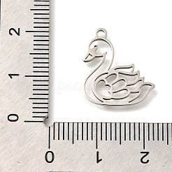 ステンレスペンダント201個  白鳥チャーム  ステンレス鋼色  17x15.5x1mm  穴：1.6mm&nbsp;STAS-R136-13P