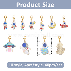 40Pcs 10 Style Alloy Enamel Pendant Decorations&nbsp;HJEW-FH00292