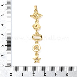 Brass Micro Pave Clear Cubic Zirconia Pendants&nbsp;KK-D101-01D-G