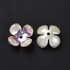 オペークアクリルビーズキャップ  4  - 花びらの花  ABカラー  ミックスカラー  16.5x16.5x6.5mm  穴：1.8mm&nbsp;OACR-E013-08