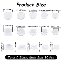 50個5種類のスタイルのプラスチックボトルキャップ  ボトル用  コラム  ホワイトスモーク  18.5~24.5x10~15mm  10個/スタイル&nbsp;AJEW-DJ0005-49