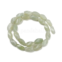 天然岫岩のヒスイのビーズ連売り  ツイスト  16x7.5~8x7.5~8mm  穴：1mm  約25個/連  15.91''（40.4センチメートル）&nbsp;G-U018-F06-01