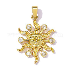 Brass Micro Pave Clear Cubic Zirconia Pendants&nbsp;CU-OY001-71G