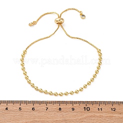 Long-Lasting Plated Brass Round Bead Slider Beacelets for Women Men&nbsp;BJEW-E089-01G-01