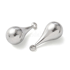 304ステンレスペンダント  ティアドロップチャーム  ステンレス鋼色  18x8mm  穴：1.6mm&nbsp;X-STAS-U037-17P