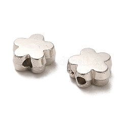 CCBプラスチックビーズ  花  プラチナ  6x6x2.8mm  穴：1.2mm&nbsp;CCB-A001-08P