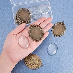 Oval Clear Glass Cabochon Cover&nbsp;DIY-PH0018-96AB