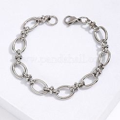 Non-Tarnish 201 Stainless Steel Oval Link Chain Bracelet&nbsp;LS-KM2112-2