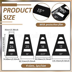 アクリルくさび型モールドセット4個  ブラック  149x81x4.5mm&nbsp;AJEW-BC0009-29