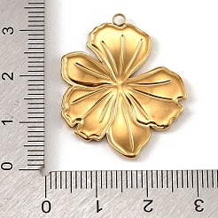304ステンレスペンダント  エナメル  花のチャーム  イオンプレーティング（ip）  18KGP本金メッキ  空色  32x26x2.5mm  穴：1.8mm&nbsp;SA-CBA5FD1-03B-G