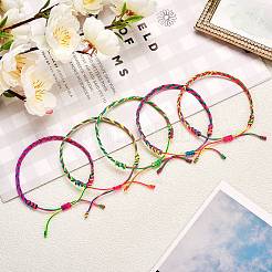 5Pcs 5 Colors Nylon Thread Braided Bracelets Set&nbsp;BJEW-SW00049-04
