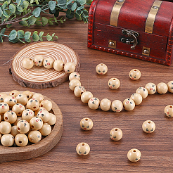 120Pcs Unfinished Natural Wood Beads&nbsp;WOOD-GF0002-21A