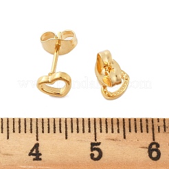 PVD 真空メッキ 304 ステンレススチール製 小さな中空ハートスタッドピアス 女性用  長持ちメッキ  ゴールドカラー  5.5x6mm  ピン：0.8mm&nbsp;EJEW-P212-06G