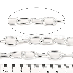 酸化アルミニウム ケーブル チェーン  溶接されていない  スプールで  銀  19.5x11x2.5mm  約32.81フィート（10m）/ロール&nbsp;CHA-D001-07S