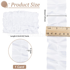 フリル布リボン  プリーツリボン  衣服の付属品  雪  2インチ（50mm）  約4.92ヤード（4.5m）/カード&nbsp;DIY-WH0410-37