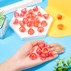 30Pcs UV Plating Acrylic Bead Caps&nbsp;PACR-TA0001-17G