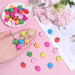 60Pcs Printed Natural Wood Beads&nbsp;WOOD-PA0001-92