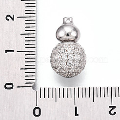 925 Sterling Silver Micro Pave Clear Cubic Zirconia European Clasps&nbsp;STER-T007-142P