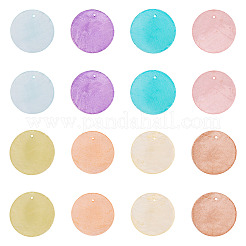 80Pcs 8 Colors Spray Painted Natural Capiz Shell Pendants&nbsp;BSHE-TA0001-24