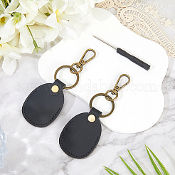 2Pcs PU Imitation Leather Keychains&nbsp;AJEW-CL0001-55B