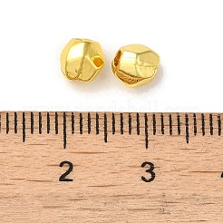 楕円形の卵合金ファセットビーズ  長持ちメッキ  ラックめっき  18KGP本金メッキ  5x5x5mm  穴：1.6mm&nbsp;FIND-G066-01G