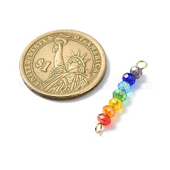 Electroplated Colorful Faceted Glass Rondelle Beaded Connector Charms&nbsp;PALLOY-JF02529-02