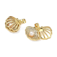Brass Micro Pave Clear Cubic Zirconia Pendants&nbsp;KK-A294-05G