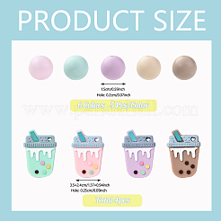 DIY Bubble Tea & Round Silicone Keychain Making Kits&nbsp;DIY-YW0011-19