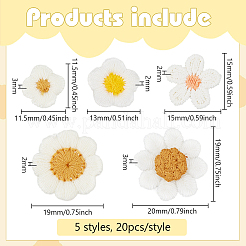 100Pcs 5 Style Polyester Ornament Accessories&nbsp;DIY-BC0015-11