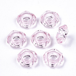 エポキシ樹脂ヨーロピアンビーズ  大穴ビーズ  ドーナツ  多面カット  ミックスカラー  13~14x5mm  穴：6mm&nbsp;RPDL-N015-03