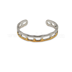 Two Tone 304 Stainless Steel Cuff Bangles for Women&nbsp;WGC98AD-01