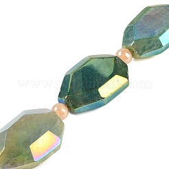 Electroplated Natural Agate Beads Strands&nbsp;G-L604-B01-01D