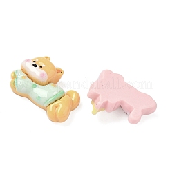 不透明樹脂デコデンカボション  猫の形と犬  ミックスカラー  17~19x24~26x7~8.5mm&nbsp;KY-G031-02