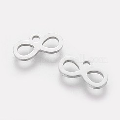 変色しない201ステンレススチールチャーム  レーザー切断  無限大  ステンレス鋼色  6x12x1.2mm  穴：1.5mm&nbsp;STAS-S105-T117