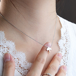 304ステンレススチール製ツートンクラウドライトニングペンダントネックレス（女性用）  ゴールデン·ステンレス鋼色  14.96インチ（38cm）&nbsp;WG049FD-01