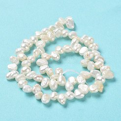 天然ケシパールビーズ連売り  養殖淡水パール  グレード3 A  研磨両側  バロック真珠  桃パフ  6~8x4~5x3~4.5mm  穴：0.2mm  約71個/連  13.58インチ（34.5cm）&nbsp;PEAR-J007-63