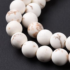 天然マグネサイトラウンドビーズ連売り  艶消し  6mm  穴：1mm  約65個/連  15.74インチ&nbsp;G-L358-6mm-02