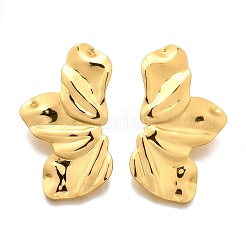 女性用304ステンレススチールスタッドピアス  半分の花  ゴールドカラー  44.5x27mm&nbsp;EJEW-Z057-01G