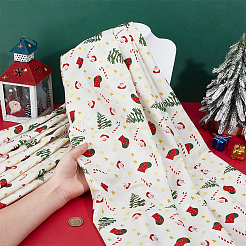Christmas Theme Printed Polyester Fabric&nbsp;DIY-WH0308-623C