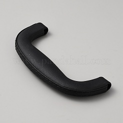 PU模造革荷物ケースハンドル  プラスチックベースと鉄ネジ付き  ブラック  57x135.5x18mm&nbsp;FIND-WH0110-782A
