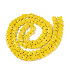 オペークガラスビーズ連売り  蝶  多面カット  ゴールド  8x10x5mm  穴：0.7~1mm  約98~100個/連  27.95~28.94インチ（71~73.5cm）&nbsp;GLAA-Q118-01B-C01