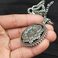 Mandala Flower Chakra Alloy Pendant Wheat Chain Necklaces for Women&nbsp;FS-WG99C38-01