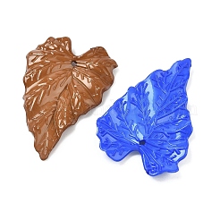 ベーキングペイントアクリルパーツ  葉のチャーム  ミックスカラー  49x31x4mm  穴：1.6~1.8mm  約308個/500g&nbsp;MACR-C040-02