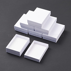 厚紙のネックレス箱  内部のスポンジ  長方形  ホワイト  9x6.5x2.8cm&nbsp;CBOX-S008-03