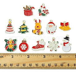 24Pcs 12 Styles Christmas Theme Spray Painted Alloy Enamel Pendants&nbsp;ENAM-FS0002-19P